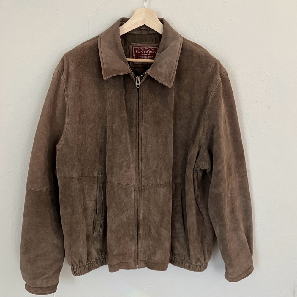 Vintage Men’s Suede Bomber Jacket XL